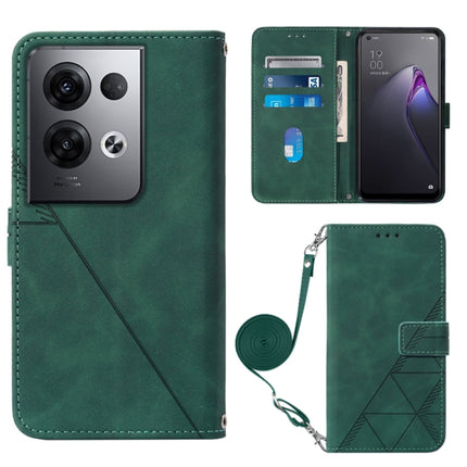 Crossbody 3D Embossed Flip Leather Phone Case, For OPPO Reno8, For OPPO Reno8 Pro, For OPPO Reno8 Pro+, For OnePlus Nord 2T