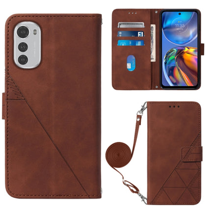 Crossbody 3D Embossed Flip Leather Phone Case, For Motorola Moto E32