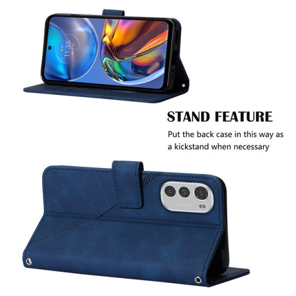 Crossbody 3D Embossed Flip Leather Phone Case, For Motorola Moto E32