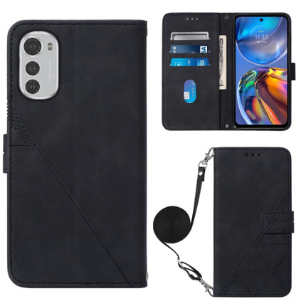Crossbody 3D Embossed Flip Leather Phone Case, For Motorola Moto E32
