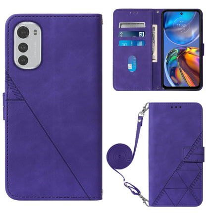 Crossbody 3D Embossed Flip Leather Phone Case, For Motorola Moto E32