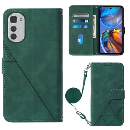 Crossbody 3D Embossed Flip Leather Phone Case, For Motorola Moto E32