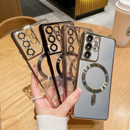 Electroplated Frame MagSafe Magnetic Phone Case, For Samsung Galaxy S21+ 5G, For Samsung Galaxy S21 5G