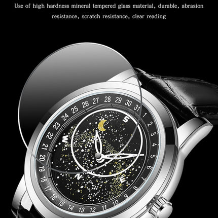 Sanda 7001 Leather Strap Luminous Waterproof Mechanical Watch