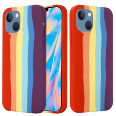 Rainbow Liquid Silicone Phone Case, For iPhone 14, For iPhone 14 Plus, For iPhone 14 Pro, For iPhone 14 Pro Max