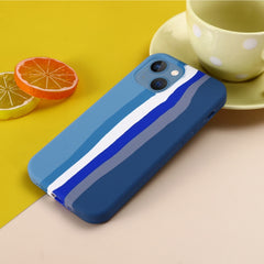 Rainbow Liquid Silicone Phone Case, For iPhone 14, For iPhone 14 Plus, For iPhone 14 Pro, For iPhone 14 Pro Max