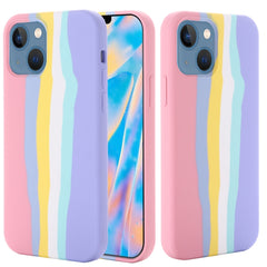 Rainbow Liquid Silicone Phone Case, For iPhone 14, For iPhone 14 Plus, For iPhone 14 Pro, For iPhone 14 Pro Max