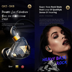 QKZ SK8 3.5mm Sports In-ear Dynamic HIFI Monitor Earphone with Mic