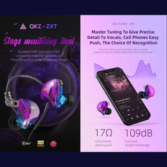 QKZ ZXT Sports In-ear Wired Control Plug HIFI Stereo Stage Monitor Earphone, Standard Version, with Mic