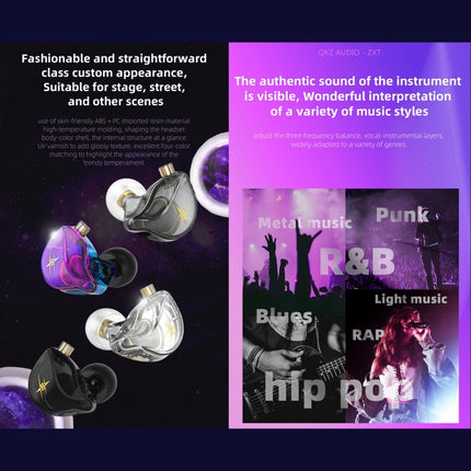 QKZ ZXT Sports In-ear Wired Control Plug HIFI Stereo Stage Monitor Earphone, Standard Version, with Mic