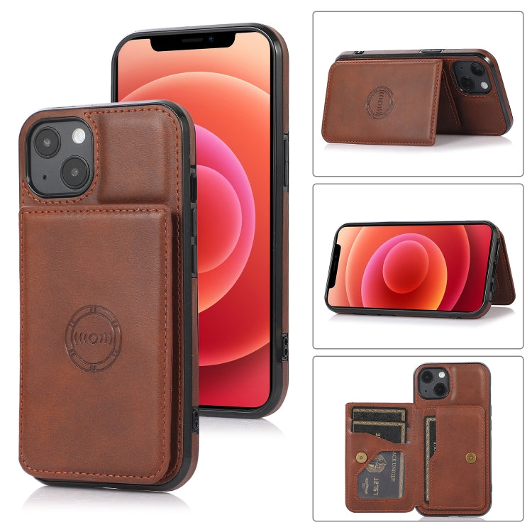 Calf Texture Magnetic Card Bag Case, For iPhone 14 Pro Max, For iPhone 14 Pro, For iPhone 14, For iPhone 14 Plus