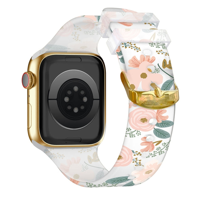 Square Buckle Transparent Watch Band For Apple Watch Series, 7 45mm / 6&SE&5&4 44mm / 3&2&1 42mm, 7 41mm / 6&SE&5&4 40mm / 3&2&1 38mm