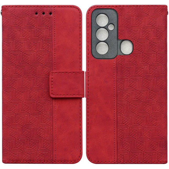 Geometric Embossed Leather Phone Case, For Tecno Spark 6 GO, For Motorola Moto G62 5G, For Tecno Pop 6 No Fingerprints, For OPPO A57 2022 4G