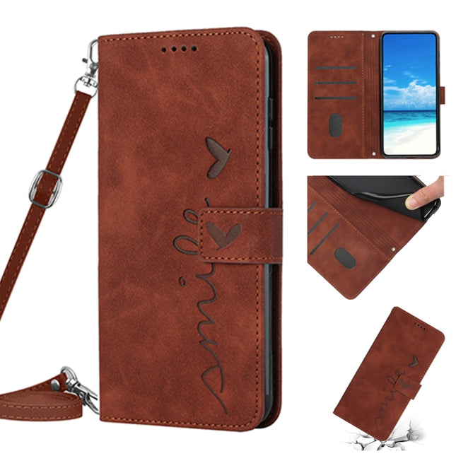 Skin Feel Heart Pattern Leather Phone Case with Lanyard, For Xiaomi Redmi Note 9, For Xiaomi Redmi Note 9S / Note 9 Pro, For Xiaomi Redmi Note 9T, For Xiaomi Redmi Note 10 4G / Note 10S