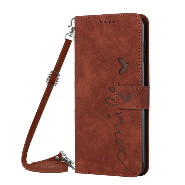 Skin Feel Heart Pattern Leather Phone Case with Lanyard, For Xiaomi Redmi Note 10 5G, For Xiaomi Redmi Note 10 Pro, For Xiaomi Redmi Note 11 Pro Global, For Xiaomi Redmi Note 11 Global