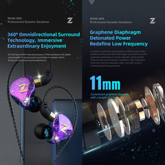 QKZ ZEN In-ear Subwoofer Wire-controlled Music Running Sports Earphone with Mic