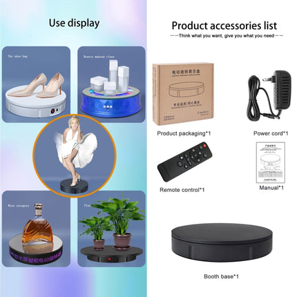 30cm Charging Rotating Display Stand Video Shooting Turntable, Load: 50kg