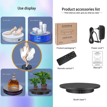 42cm Charging Rotating Display Stand Video Shooting Turntable, Load: 100kg, 42cm, Charging Power, US Plug, 42cm, Charging Power, EU Plug, 42cm, Charging Power, UK Plug, 42cm, Charging Power, AU Plug