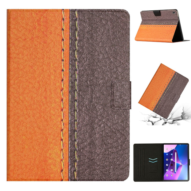 Stitching Solid Color Smart Leather Tablet Case, For Lenovo Tab M10 Plus, For Lenovo Tab P11