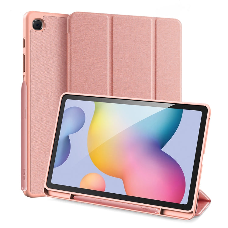 DUX DUCIS Domo Series Horizontal Flip Magnetic PU Leather Case with Three-folding Holder & Pen Slot, For Galaxy Tab S6 Lite 10.4 inch