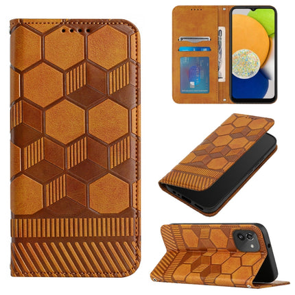 Football Texture Magnetic Leather Flip Phone Case, For Samsung Galaxy A03 164mm, For Samsung Galaxy A03s 164mm India, For Samsung Galaxy A03s 165.8mm US Version, For Samsung Galaxy A03s 166.5mm EU Version