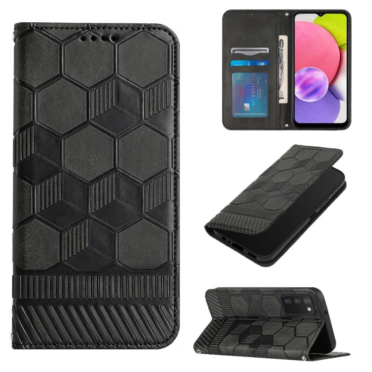 Football Texture Magnetic Leather Flip Phone Case, For Samsung Galaxy A03s 166.5mm EU Version, For Samsung Galaxy A12 5G / M12 / F12, For Samsung Galaxy A13 4G, For Samsung Galaxy A13 5G