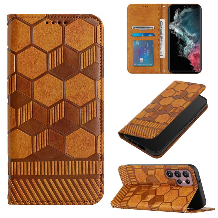 Football Texture Magnetic Leather Flip Phone Case, For Samsung Galaxy S21 FE, For Samsung Galaxy S22 5G, For Samsung Galaxy S22+ 5G, For Samsung Galaxy S22 Ultra 5G