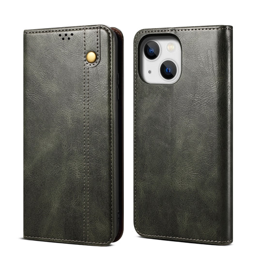 Simple Wax Crazy Horse Texture Horizontal Flip Leather Case, For iPhone 14, For iPhone 14 Plus, For iPhone 14 Pro, For iPhone 14 Pro Max