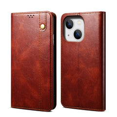 Simple Wax Crazy Horse Texture Horizontal Flip Leather Case, For iPhone 14, For iPhone 14 Plus, For iPhone 14 Pro, For iPhone 14 Pro Max