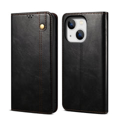 Simple Wax Crazy Horse Texture Horizontal Flip Leather Case, For iPhone 14, For iPhone 14 Plus, For iPhone 14 Pro, For iPhone 14 Pro Max