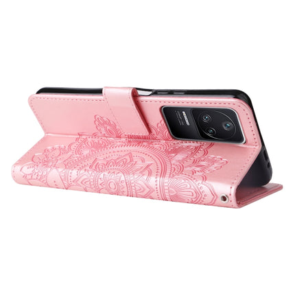 7-petal Flowers Embossing Leather Case, For Xiaomi Redmi K40S / Poco F4, For Xiaomi Redmi Note 11T Pro/Poco X4 GT