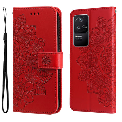 7-petal Flowers Embossing Leather Case, For Xiaomi Redmi K40S / Poco F4, For Xiaomi Redmi Note 11T Pro/Poco X4 GT
