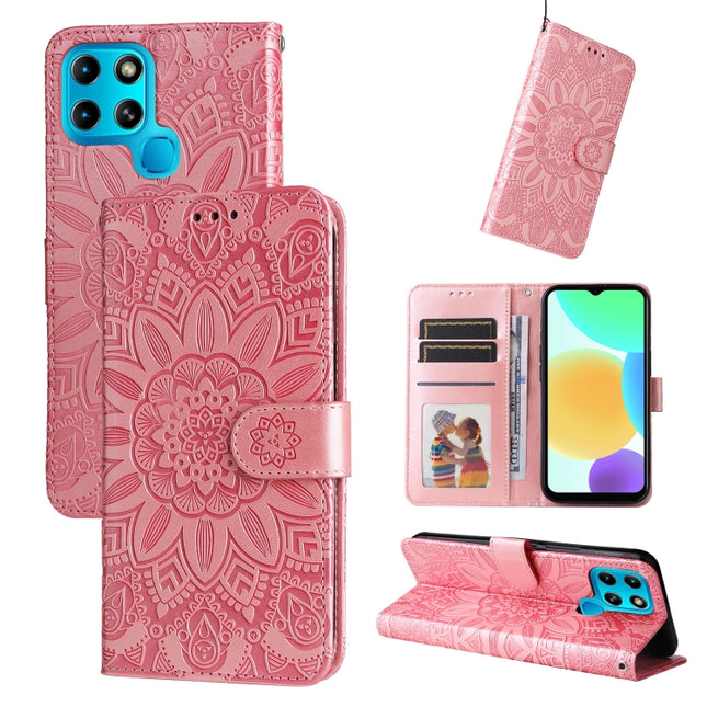 Embossed Sunflower Leather Phone Case, For Infinix Smart 6