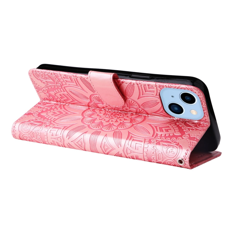 Embossed Sunflower Leather Phone Case