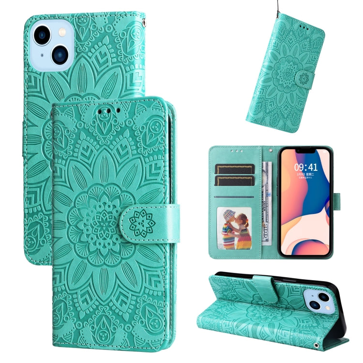 Embossed Sunflower Leather Phone Case