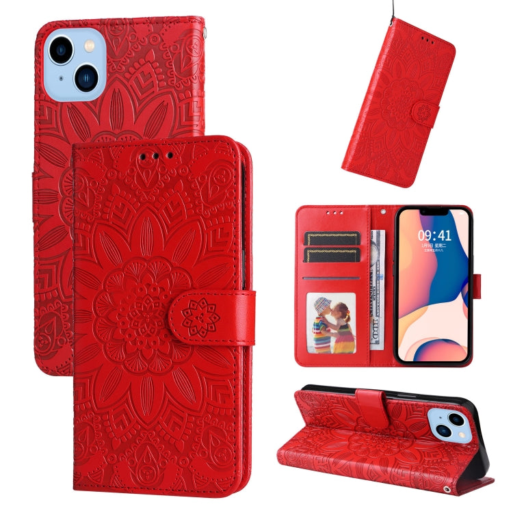 Embossed Sunflower Leather Phone Case