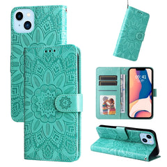 Embossed Sunflower Leather Phone Case, For iPhone 14, For iPhone 14 Plus, For iPhone 14 Pro, For iPhone 14 Pro Max