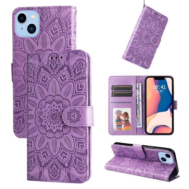 Embossed Sunflower Leather Phone Case