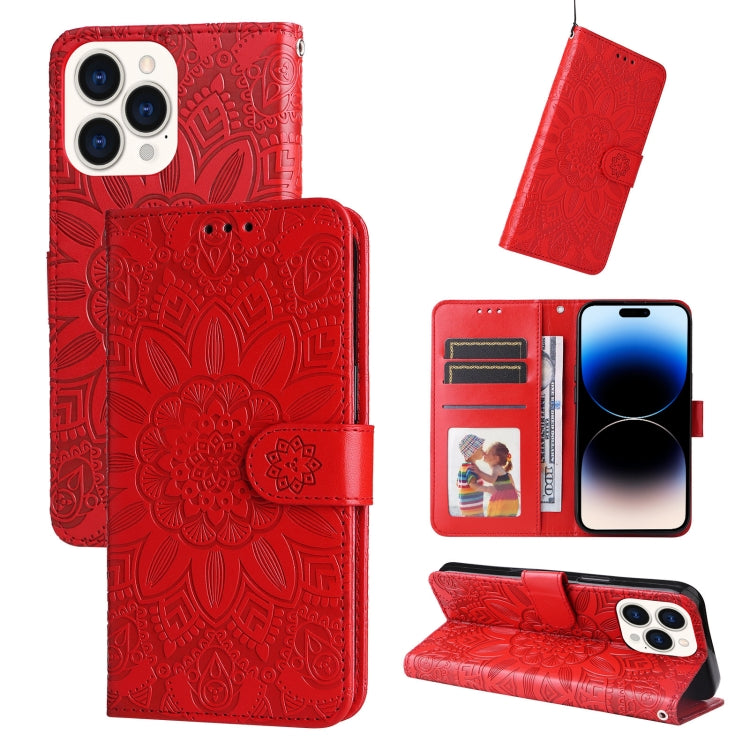 Embossed Sunflower Leather Phone Case