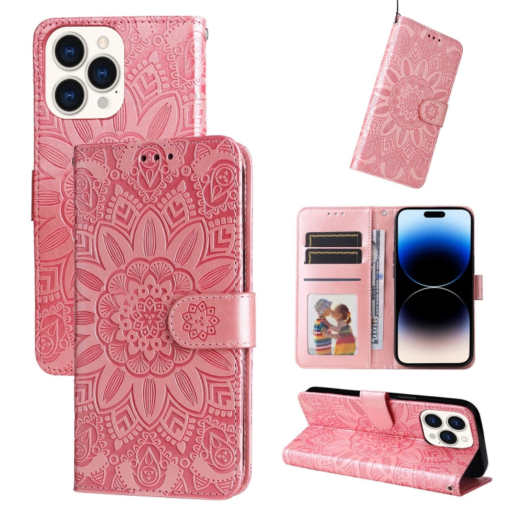 Embossed Sunflower Leather Phone Case