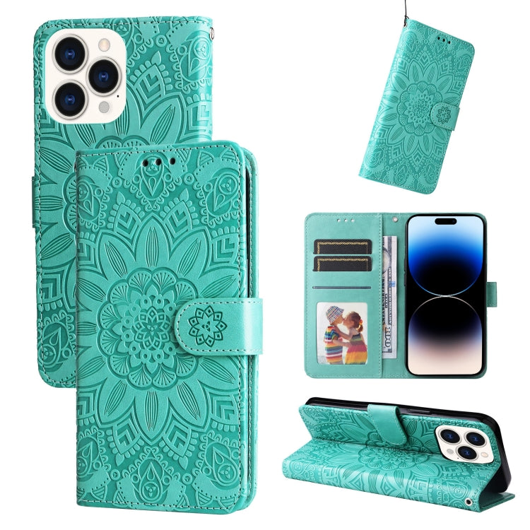 Embossed Sunflower Leather Phone Case