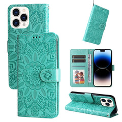 Embossed Sunflower Leather Phone Case, For iPhone 14, For iPhone 14 Plus, For iPhone 14 Pro, For iPhone 14 Pro Max