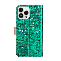 Laser Glitter Powder Matching Crocodile Texture Leather Phone Case, For iPhone 14 Pro Max, For iPhone 14 Pro, For iPhone 14 Max, For iPhone 14