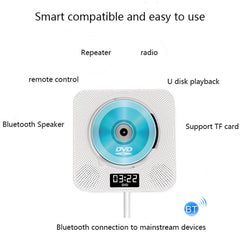 Kecag KC-608 Wall Mounted HD DVD Player Bluetooth CD Player, KC-608(White), KC-608(Blue), KC-608(Black), KC-608(Pink)