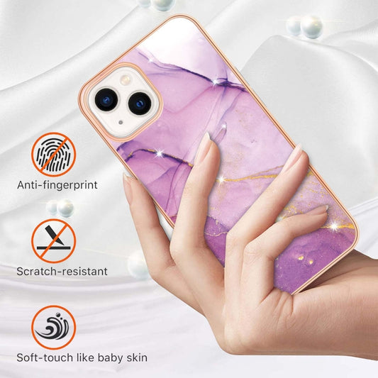 Electroplating Marble Pattern Dual-side IMD TPU Shockproof Phone Case, For iPhone 14, For iPhone 14 Pro, For iPhone 14 Plus, For iPhone 14 Pro Max