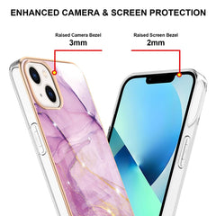 Electroplating Marble Pattern Dual-side IMD TPU Shockproof Phone Case, For iPhone 14, For iPhone 14 Pro, For iPhone 14 Plus, For iPhone 14 Pro Max