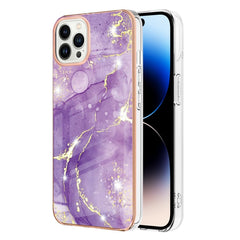 Electroplating Marble Pattern Dual-side IMD TPU Shockproof Phone Case, For iPhone 14, For iPhone 14 Pro, For iPhone 14 Plus, For iPhone 14 Pro Max