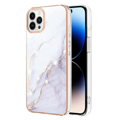 Electroplating Marble Pattern Dual-side IMD TPU Shockproof Phone Case, For iPhone 14, For iPhone 14 Pro, For iPhone 14 Plus, For iPhone 14 Pro Max