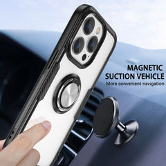Shockproof Transparent TPU + Acrylic Protective Phone Case with Ring Holder, For iPhone 14 Pro, For iPhone 14 Max, For iPhone 14