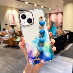 Gold Halo Marble Pattern Case with Bracelet, For iPhone 14, For iPhone 14 Plus, For iPhone 14 Pro, For iPhone 14 Pro Max, For iPhone 13, For iPhone 13 Pro, For iPhone 13 Pro Max, For iPhone 12